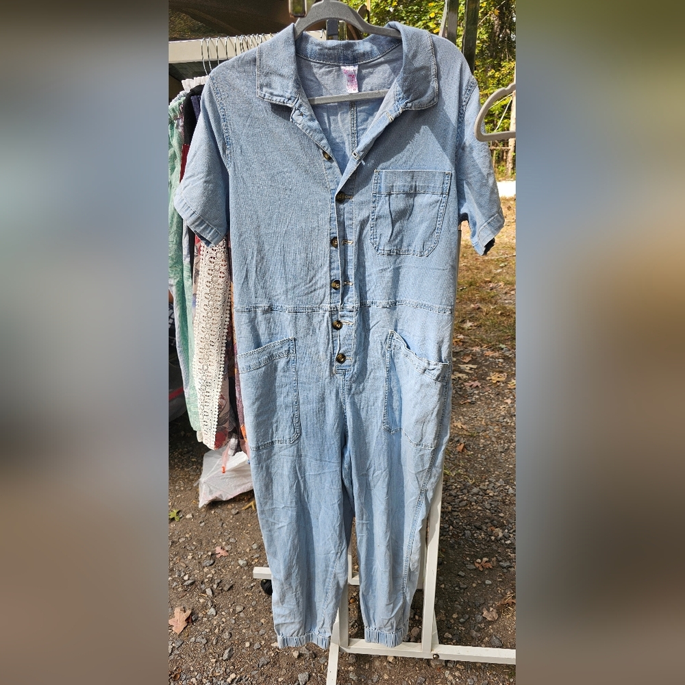 Light Blue Button-Up Jumpsuit